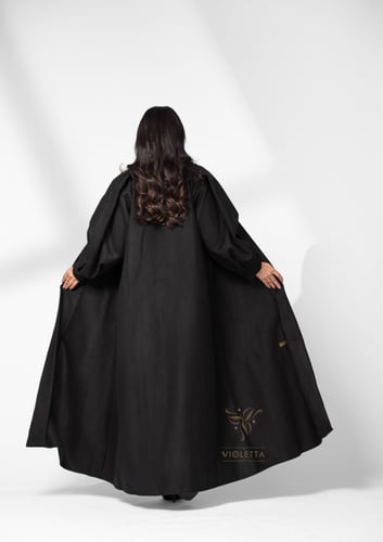 عباية شتوية سوداء بقصة فكتورية Z6093