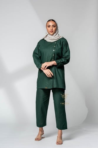 بدلة محجبات باللون الزيتي- Z9454