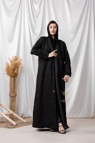 عباية بليزر بجيوب جانبية Z6104