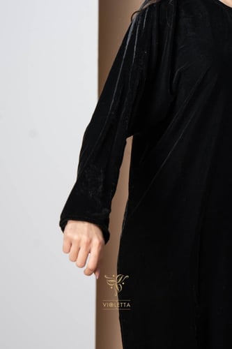 فستان مخملي تحت العباية شتوي -Z470