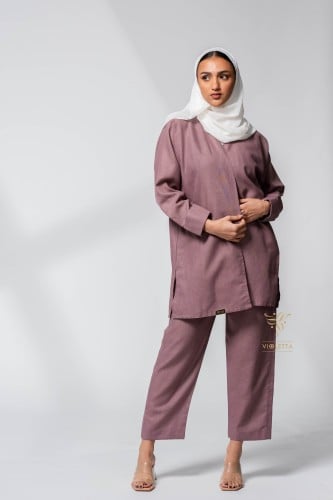 بدلة محجبات باللون البنفسجي- Z9453