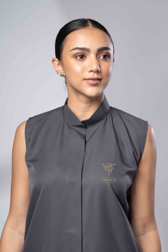 طقم قطعتين رمادي تحت العباية Z9022