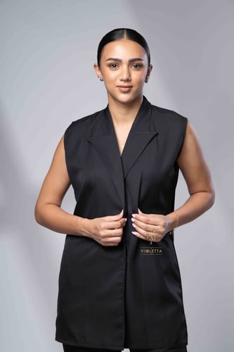 طقم قطعتين رسمي أسود تحت العبايةZ9024