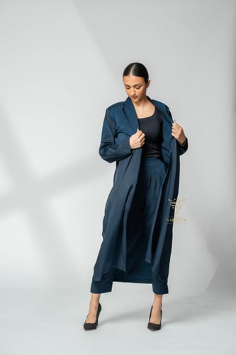 عباية بقطعتين باللون الكحلي Z9458