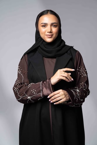 عباية بفستان متصل مطرزة - 6142