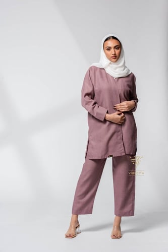 بدلة محجبات باللون البنفسجي- Z9453