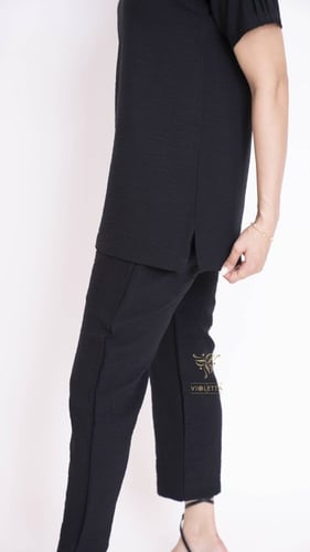 طقم قطعتين أسود تحت العباية Z9028