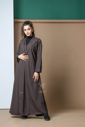 عباية رسمية ثلاث قطع باللون البني Z6112