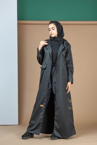 عباية سوداء بقطعتين Z6089