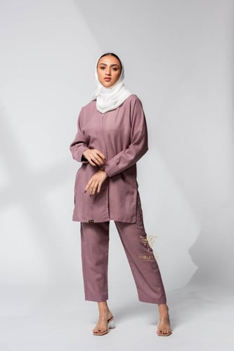 بدلة محجبات باللون البنفسجي- Z9453