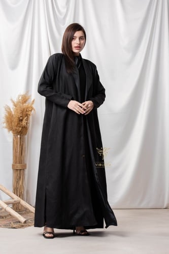 عباية بليزر بجيوب جانبية Z6104