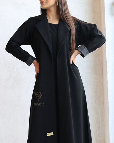 عباية سوداء رسمية يومية بفستان داخلي متصل z6023