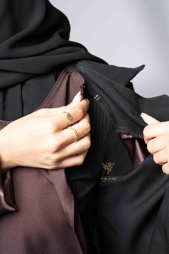 عباية بفستان متصل مطرزة - 6142