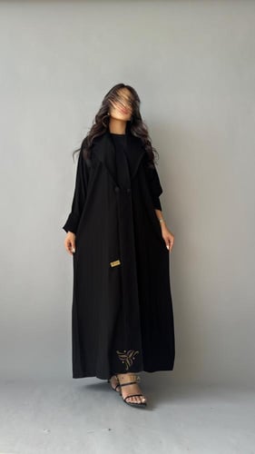 عباية سوداء بليزر بقماش ألف ليلة وليلة -Z176
