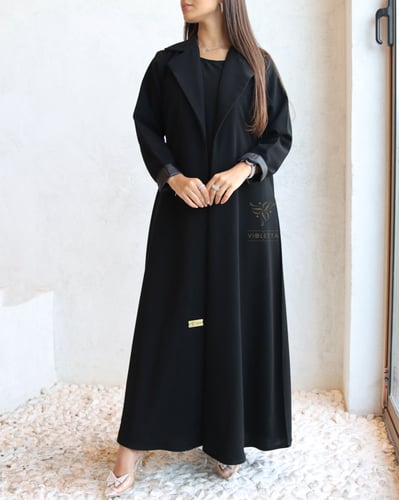 عباية سوداء رسمية يومية بفستان داخلي متصل z6023
