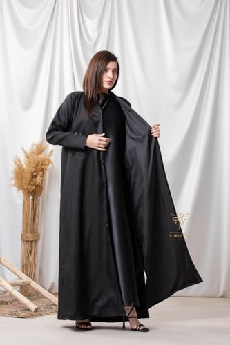 عباية بليزر بجيوب جانبية Z6104