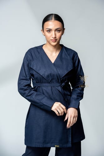 بدلة نسائية باللون الكحلي-z9451