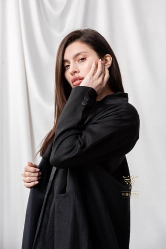 عباية بليزر بجيوب جانبية Z6104