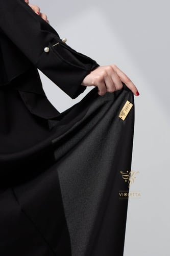 عباية سوداء بياقة رسمية مميز-Z6061