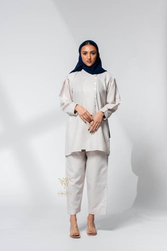 بدلة محجبات باللون البيجي Z9450