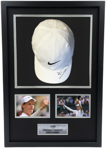 FRAMED JANNIK SINNER HAND SIGNED CAP