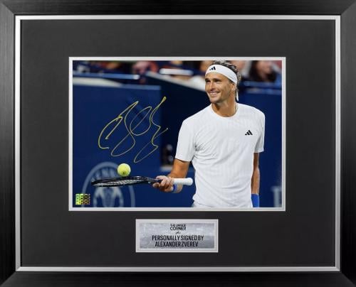 FRAMED ALEXSANDER ZVEREV HAND SIGNED PHOTOGRAPH