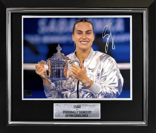 FRAMED ARYNA SABALENKA HAND SIGNED PHOTOGRAPH
