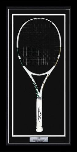 FRAMED CARLOS ALCARAZ HAND SIGNED BABOLAT BOOST WI...