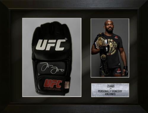 FRAMED JON JONES HAND SIGEND UFC GLOVE