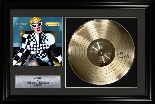 FRAMED CARDI B HAND SIGNED GOLDEN VINYL