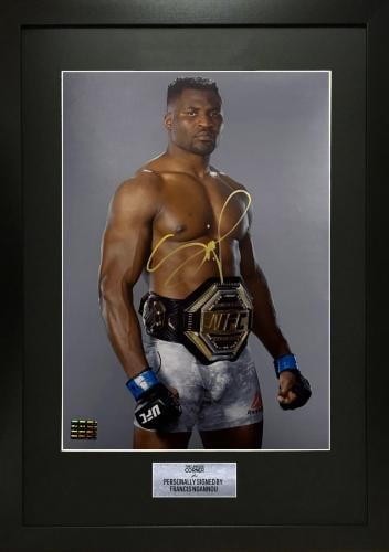 FRAMED FRANCIS NGANNOU HAND SIGNED PHOTOGRAPH