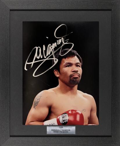 FRAMED MANNY PACQUIAO HAND SIGNED PHOTOGRAPH