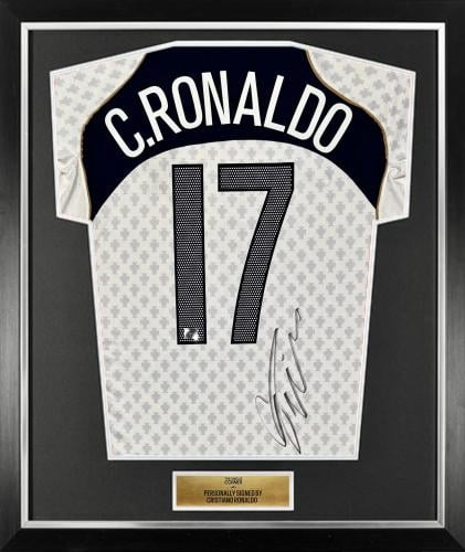 FRAMED CRISTIANO RONALDO HAND SIGNED PORTUGAL JERS...