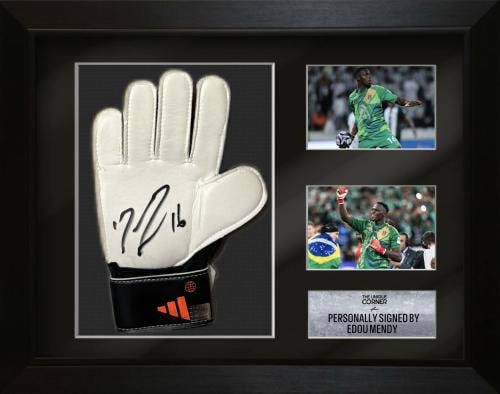 FRAMED EDOU MENDY HAND SIGNED GLOVE