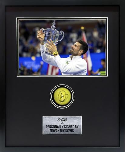 FRAMED NOVAK DJOKOVIC HAND SIGNED TENNIS BALL