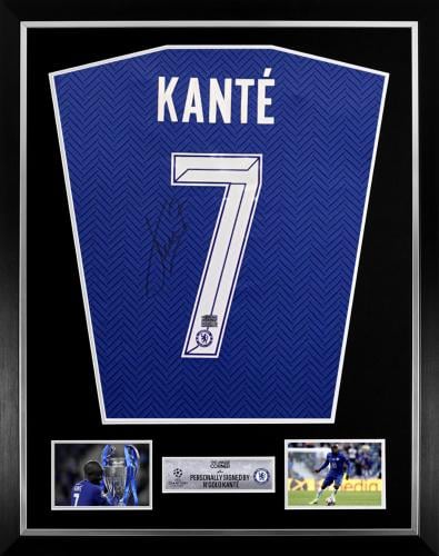FRAMED N’GOLO KANTÉ HAND SIGNED CHELSEA JERSEY