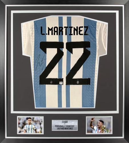 FRAMED LAUTARO MARTÍNEZ HAND SIGNED ARGENTINA WC J...