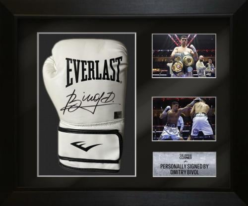 FRAMED DMITRY BIVOL HAND SIGNED GLOVE