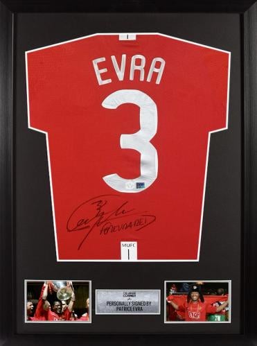 FRAMED PATRICE EVRA HAND SIGNED MANCHESTER UNITED...