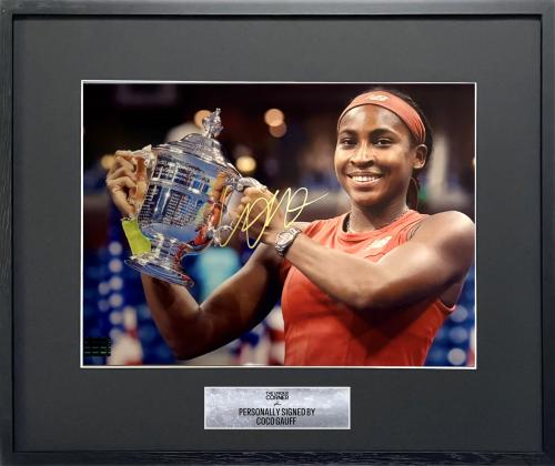 FRAMED COCO GAUFF HAND SIGNED PHOTO