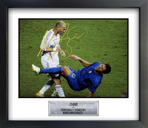 FRAMED MATERAZZI HAND SIGNED PHOTOGRAPH