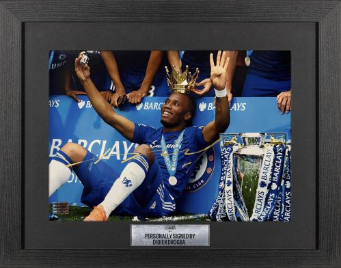FRAMED DIDER DROGBA HAND SIGNED PHOTOGRAPH