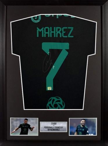 FRAMED RIYAD MAHREZ HAND SIGNED JERSEY