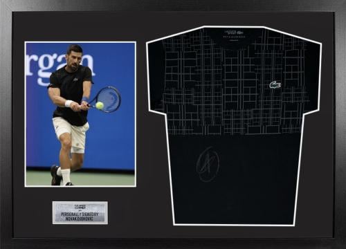 FRAMED NOVAK DJOKOVIC HAND SIGNED DJOKOVIC LACOSTE...