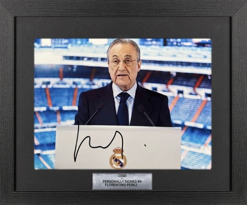 FRAMED FLORENTINO PEREZ HAND SIGNED PHOTOGRAPH