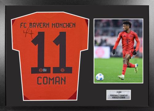 FRAMED KINGSLEY COMAN HAND SIGNED BAYERN MUNICH JE...