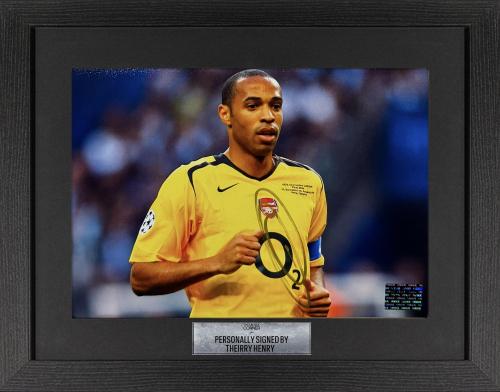 FRAMED THIERRY HENRY HAND SIGNED PHOTOGRAPH