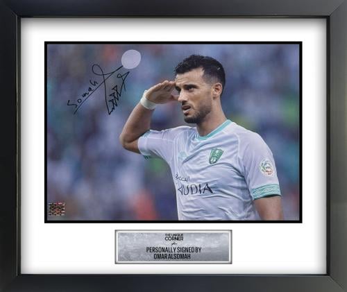 FRAMED OMAR ALSOMAH HAND SIGNED PHOTOGRAPH