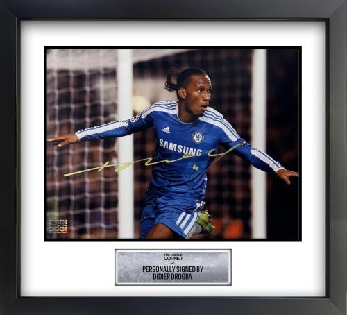 FRAMED DIDER DROGBA HAND SIGNED PHOTOGRAPH