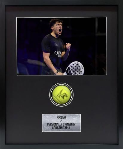 FRAMED AGUSTIN TAPIA HAND SIGNED PADEL BALL